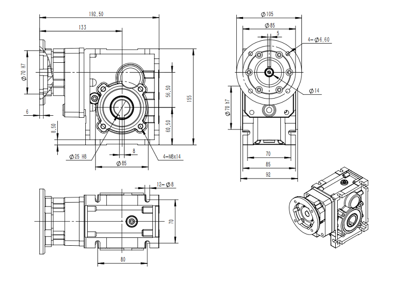 邁傳準雙曲面減速機KM502系列尺寸圖紙.jpg 邁傳準雙曲面減速機KM502系列尺寸圖紙.jpg